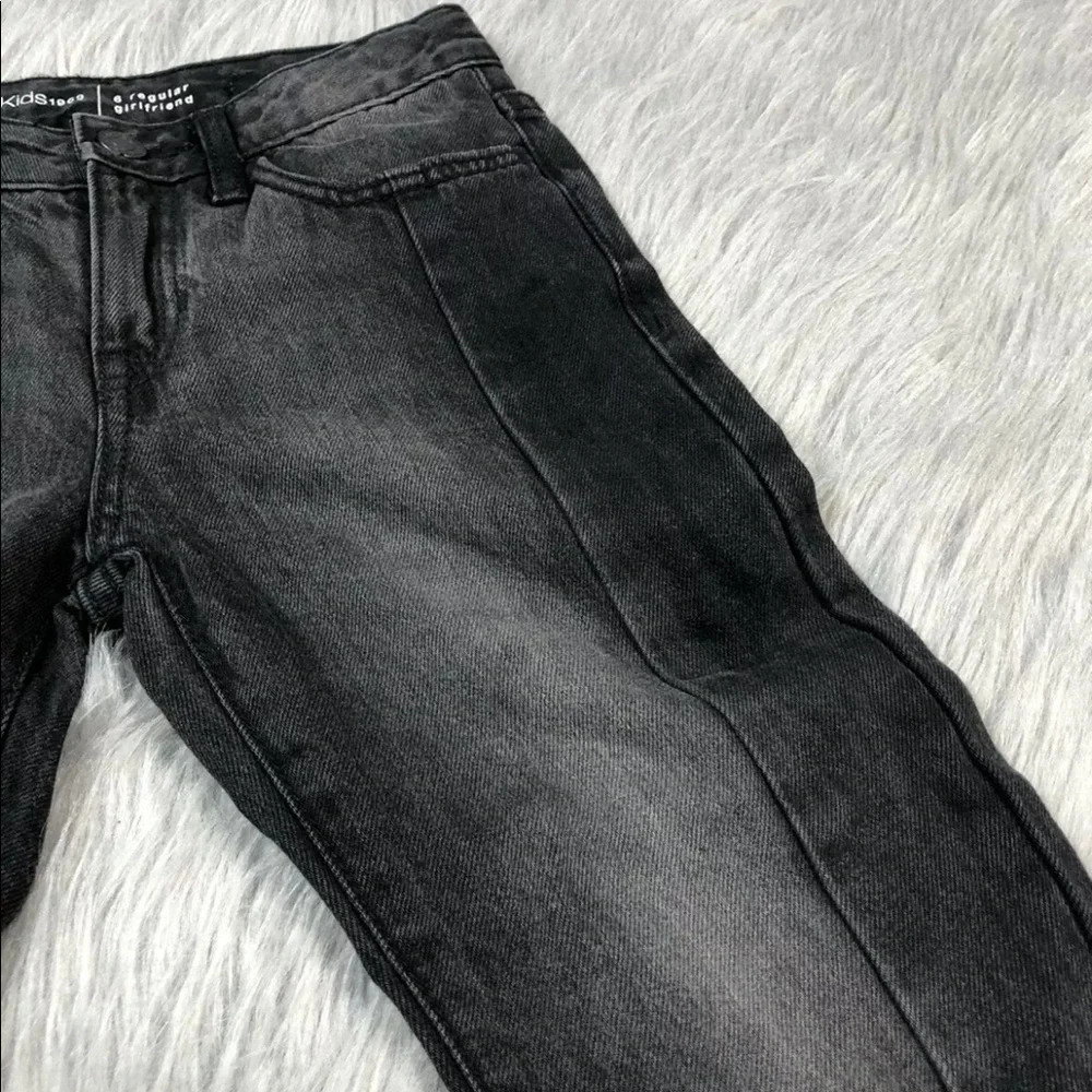 Gap Kids Girls Faded Black Regular Girlfriend Frayed Hem Jeans Size 6